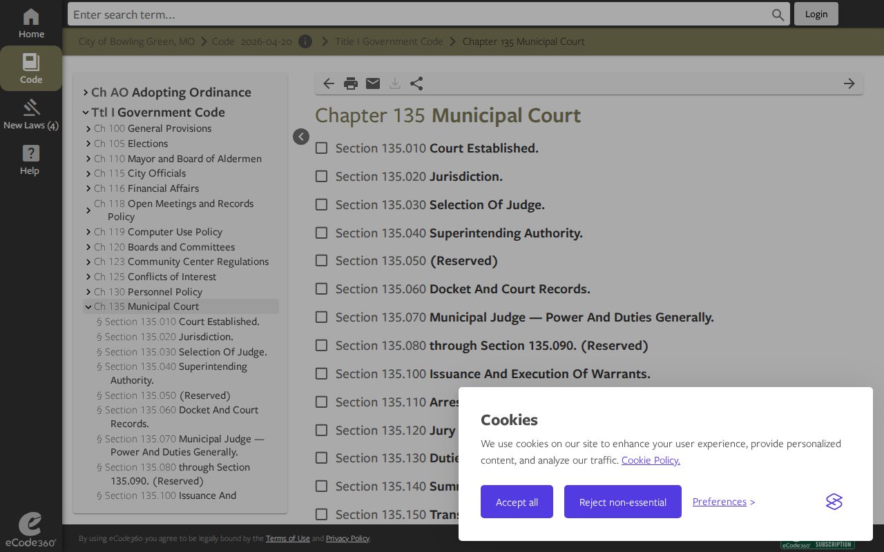 Bowling Green court docket municipal code source