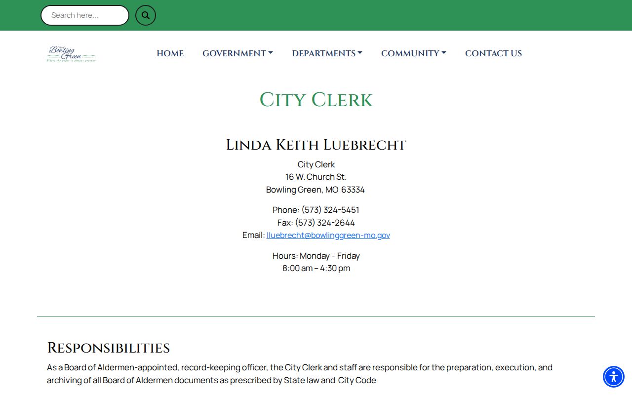 Bowling Green court docket city clerk records distinction