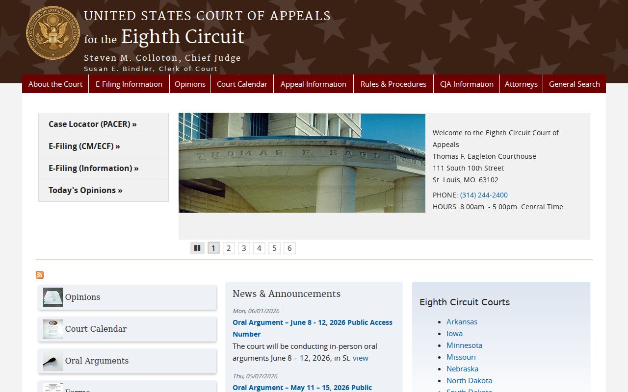 Clarksville court docket federal appellate boundary