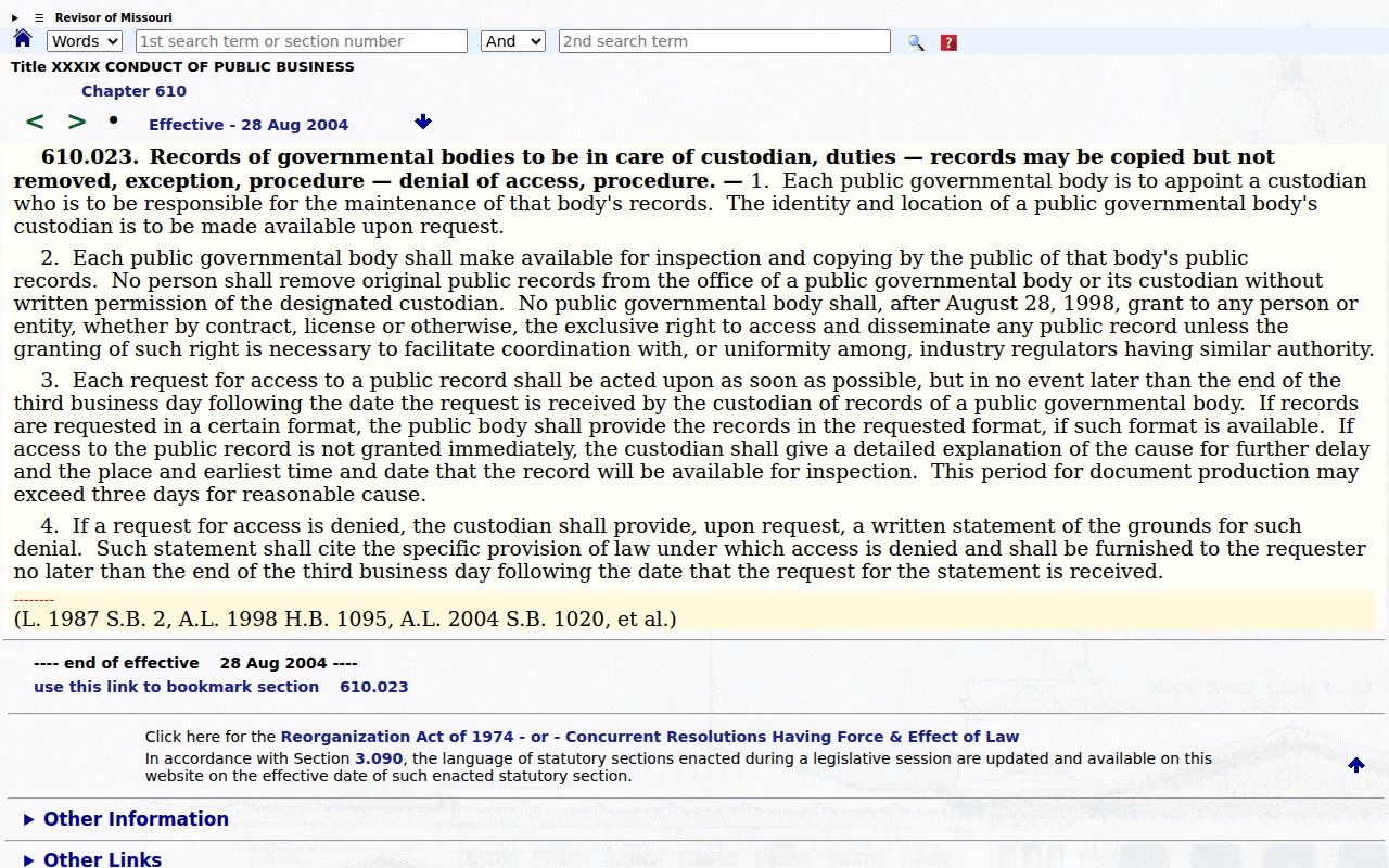 Pike County court record search Missouri public-record request procedure