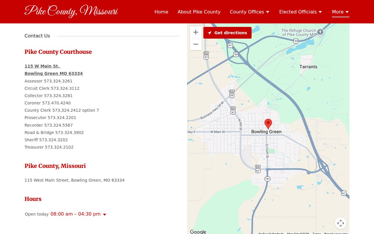 Pike County court docket courthouse contact directory
