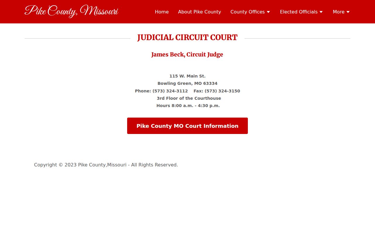 Pike County court docket 45th Judicial Circuit information