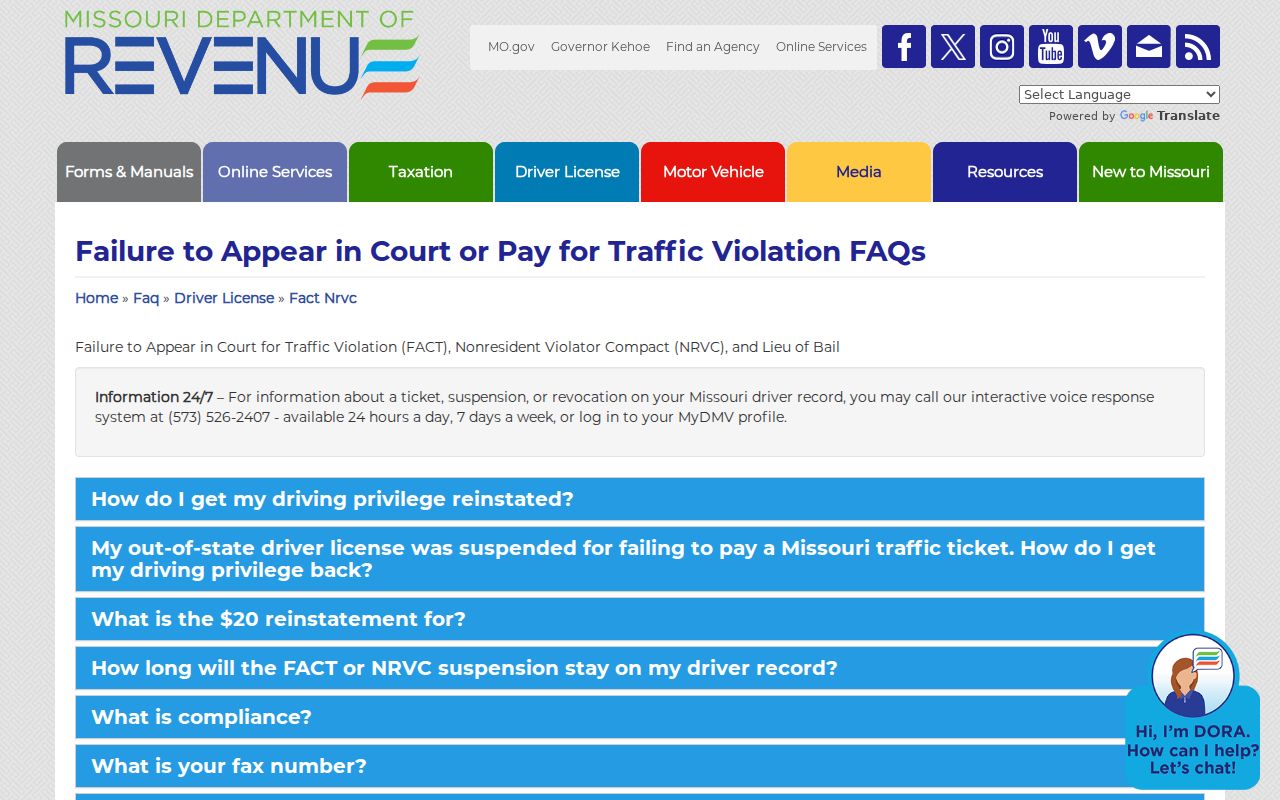 Pike County traffic ticket DOR court-compliance and reinstatement distinction